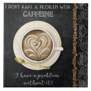 Azulejo De Cerâmica Cafeine Cappuccino Heart Art Compro Café