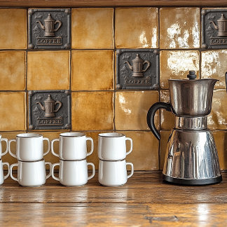 Azulejo De Cerâmica Cafeteira de Pedra de Ferro Rústico