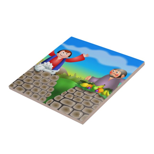 Azulejo De Cerâmica Cain e Abel (Lateral)