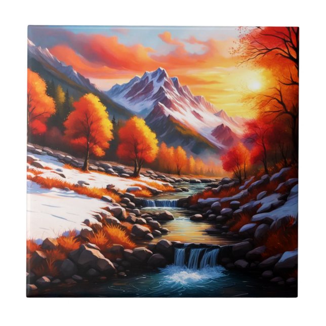 Azulejo De Cerâmica Cair no inverno (Frente)