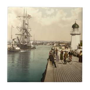 Azulejo De Cerâmica Cais de Littlehampton e porto, Inglaterra