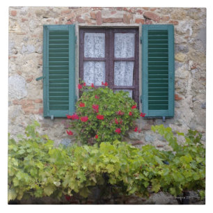 Azulejo De Cerâmica Caixa da flor na janela