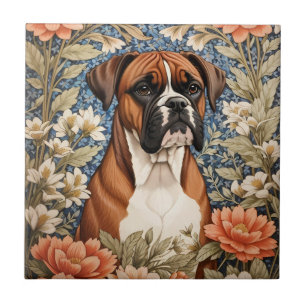 Azulejo De Cerâmica Caixa Elegante de Cão William Morris Inspirado