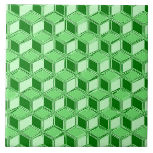 Azulejo De Cerâmica Caixas 3D cromadas - verde esmeralda