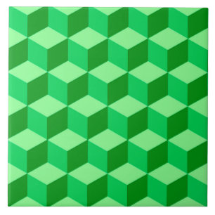 Azulejo De Cerâmica Caixas 3D, Emerald e Verde Claro