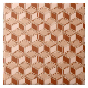 Azulejo De Cerâmica Caixas de 3 d cromo - de cobre