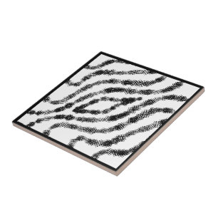 Azulejo De Cerâmica Caixas Pretas De Cordas Em Arte Moderna Branca