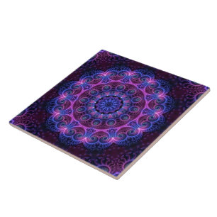 Azulejo De Cerâmica Caleidoscópio Apofise Mandala Corações