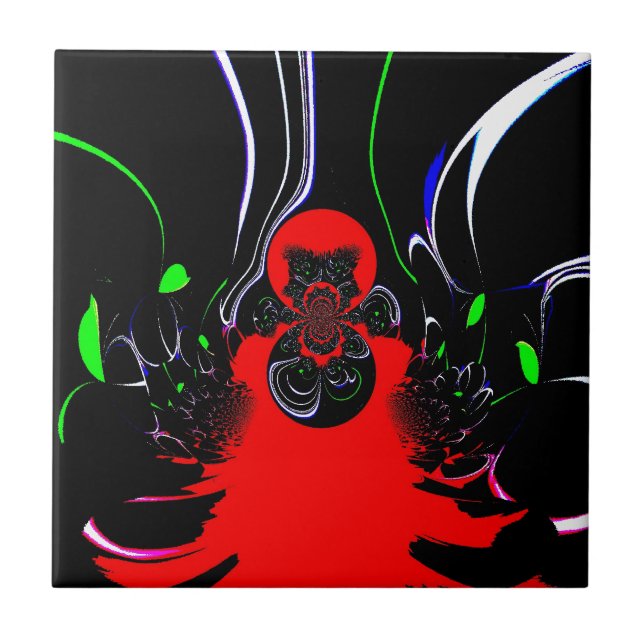 Azulejo De Cerâmica Caleidoscópio Fluid Art Impressão (Frente)