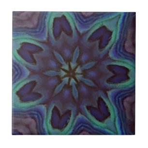 Azulejo De Cerâmica Caleidoscópio iridescente de Shell do olmo