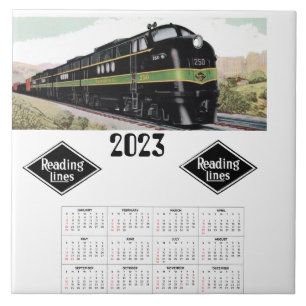 Azulejo De Cerâmica Calendário de leitura da ferrovia