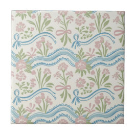 Azulejo De Cerâmica Calêndula preppy grandmillennial floral listra ond