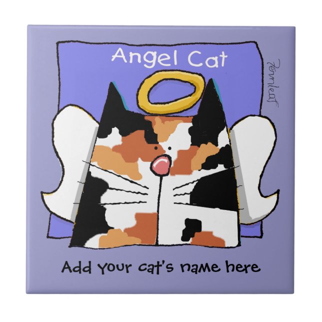 Azulejo De Cerâmica Calico Cat Angel Personalize (Frente)