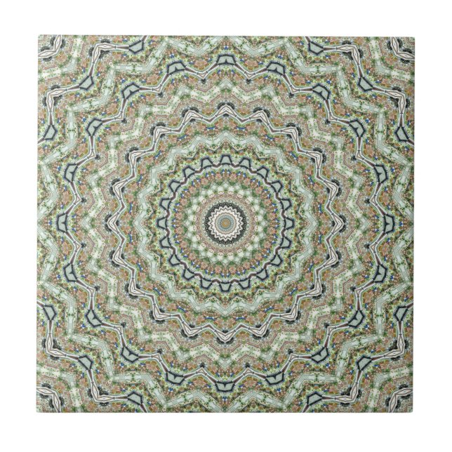 Azulejo De Cerâmica Calidoscópio Verde (Frente)