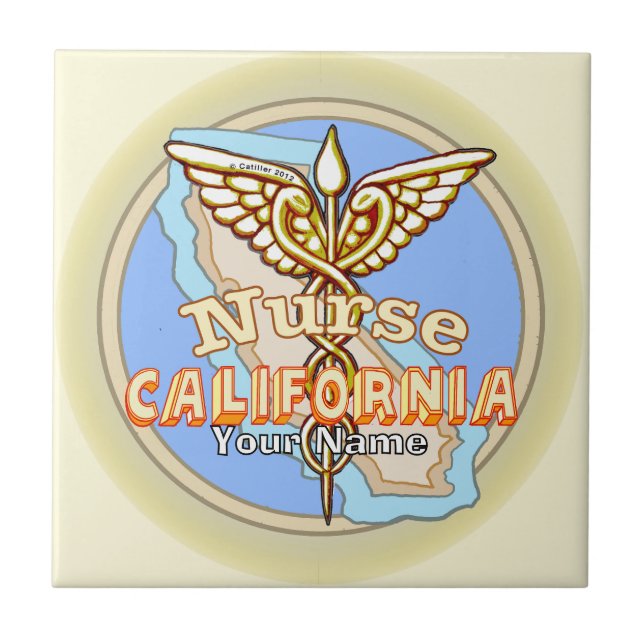Azulejo De Cerâmica California Nurse Caduceus  (Frente)