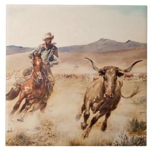 Azulejo De Cerâmica "California Vaquero" por Edward Borein