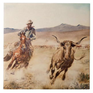 Azulejo De Cerâmica "California Vaquero" por Edward Borein