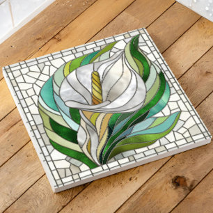 Azulejo De Cerâmica Calla Lily Mosaic Art