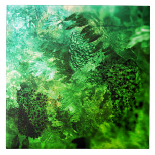 Azulejo De Cerâmica Camadas de Cristais Verdes