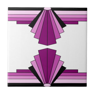 Azulejo De Cerâmica Camadas do art deco nos rosa