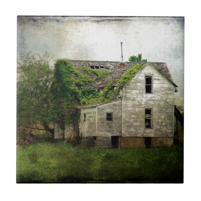 Azulejo De Cerâmica Câmara Abandonada do Missouri Rural (Frente)