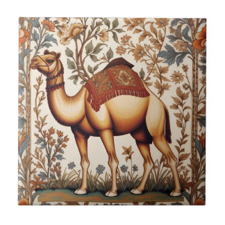 Azulejo De Cerâmica Camelo Elegante William Morris Inspirado Floral