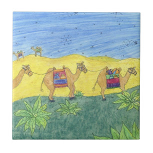 Azulejo De Cerâmica Camelos Coloridos