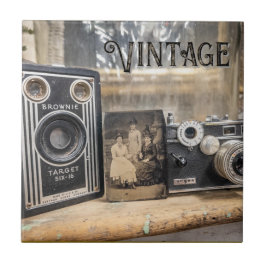 Azulejo De Cerâmica Câmeras Antigas e Impressão de Fotos