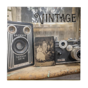 Azulejo De Cerâmica Câmeras Antigas e Impressão de Fotos