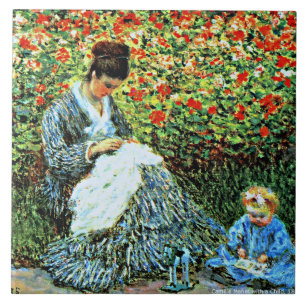 Azulejo De Cerâmica Camille Monet e Child,