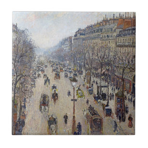 Azulejo De Cerâmica Camille Pissarro - Boulevard Montmartre, manhã