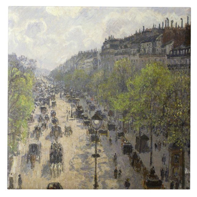 Azulejo De Cerâmica Camille Pissarro - Boulevard Montmartre, Primavera (Frente)