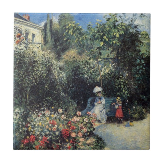 Azulejo De Cerâmica Camille Pissarro Pontoise Garden (Frente)