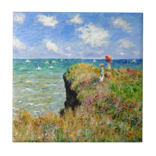 Azulejo De Cerâmica Caminhada de Claude Monet Clifftop
