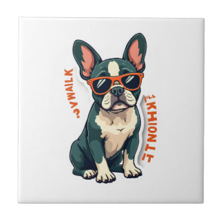 Azulejo De Cerâmica Caminhada Vintage Vou Pensar Nisso Bulldog Francês