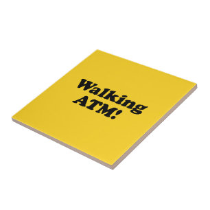 Azulejo De Cerâmica Caminhando no caixa eletrônico!