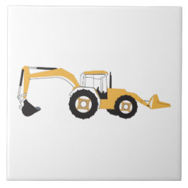 Azulejo De Cerâmica Caminhão de Construção de Backhoe