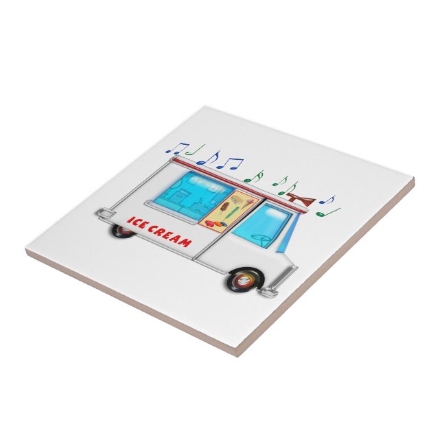 Azulejo De Cerâmica Caminhão do sorvete com música (Lateral)