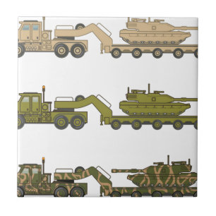 Azulejo De Cerâmica Caminhão militar que puxa o tanque