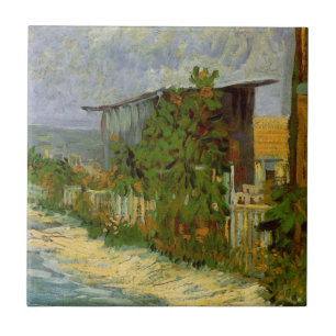 Azulejo De Cerâmica Caminho de Montmartre e Girassóis por Vincent van