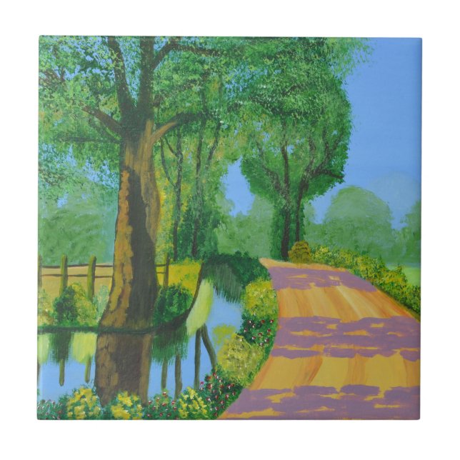 Azulejo De Cerâmica Caminho de Verão (Frente)