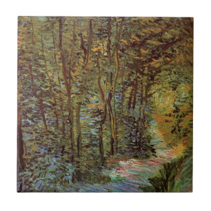 Azulejo De Cerâmica Caminho no Bosque por Vincent van Gogh