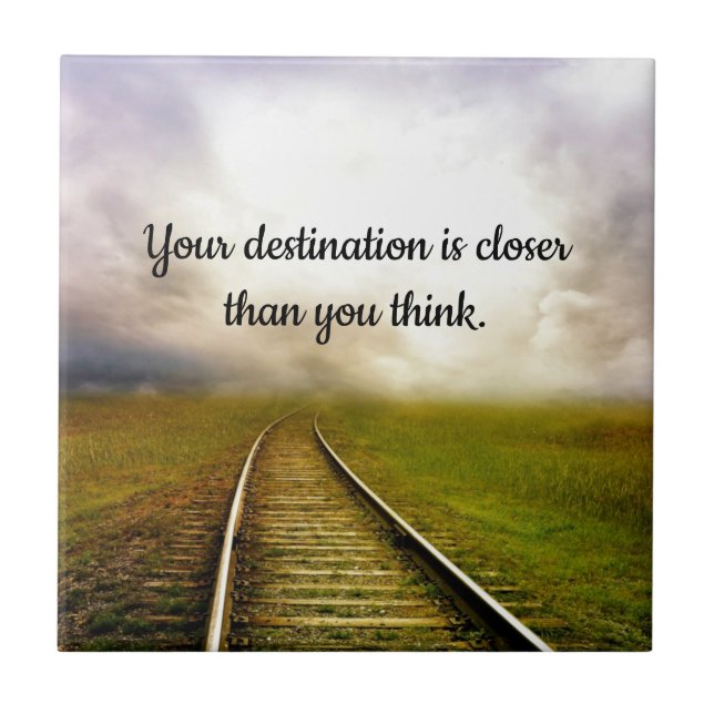 Azulejo De Cerâmica Caminhos de ferro da vida (Frente)