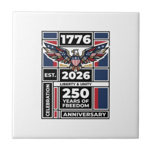 Azulejo De Cerâmica Camisa Águia Vintage 1776 2026 Tipografia Patrióti