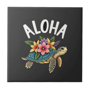 Azulejo De Cerâmica Camisa Aloha Havaí Tórtuga Hibisco Crianças G