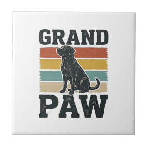 Azulejo De Cerâmica Camisa Avô Cachorro Vintage Pata Grande Design_1