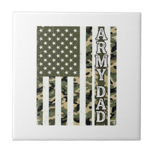 Azulejo De Cerâmica Camisa Camuflada de Papai do Exército Bandeira Ame