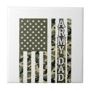 Azulejo De Cerâmica Camisa Camuflada Pai do Exército Bandeira American