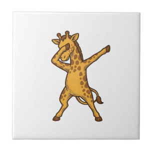 Azulejo De Cerâmica Camisa com Desenho de Girafa Dabbing Vintage_1