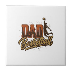 Azulejo De Cerâmica Camisa de Basquete do Papai com Estampa Vintage_1